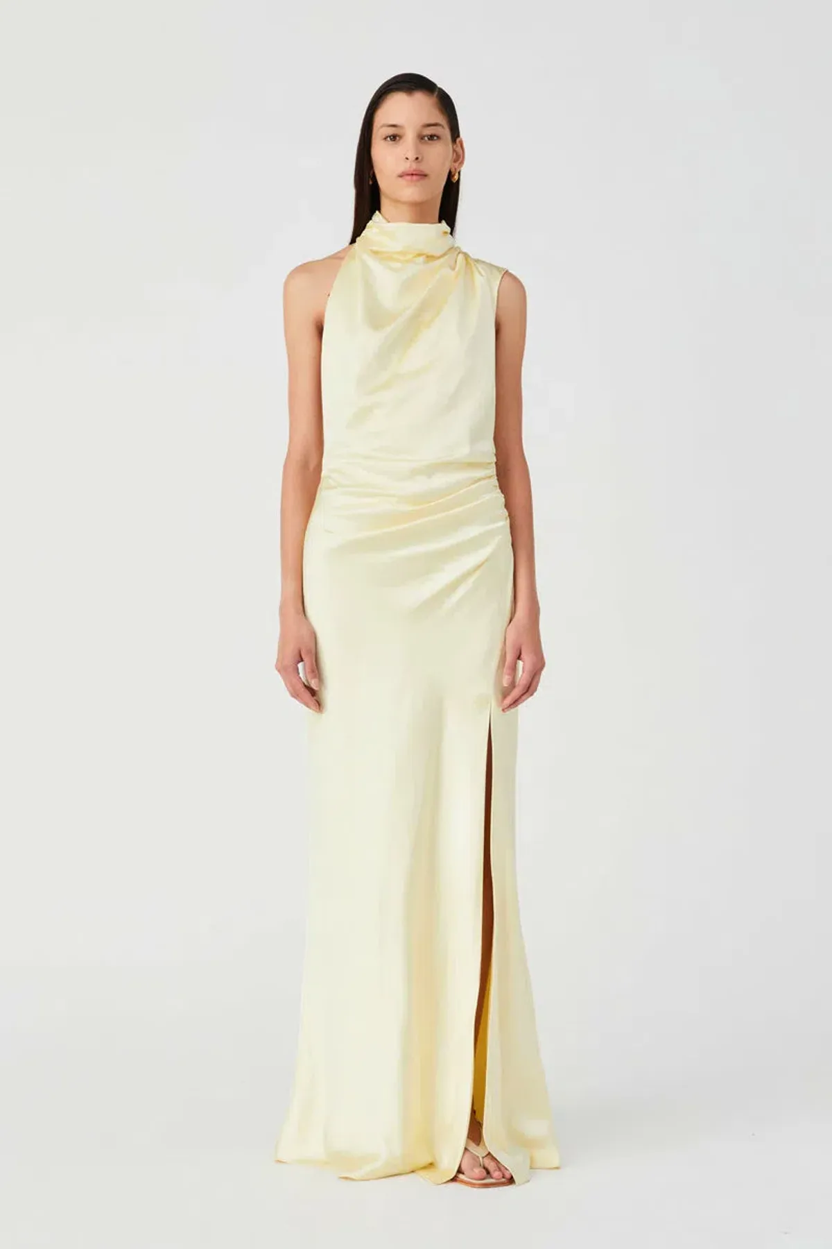 Misha Costantina Gown Soft Gold Size 12 - Image 1