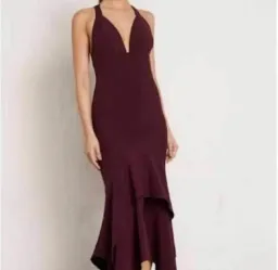 Sheike Barcelona Dress Burgundy Size 14 for rent on The Volte - image 1