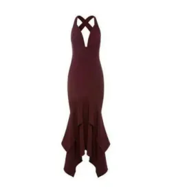Sheike Barcelona Dress Burgundy Size 14 for rent on The Volte - image 4