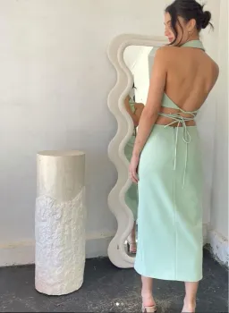 San Sloane Alessia Top and Skirt Set Pale Green Size 6 for rent on The Volte - image 3