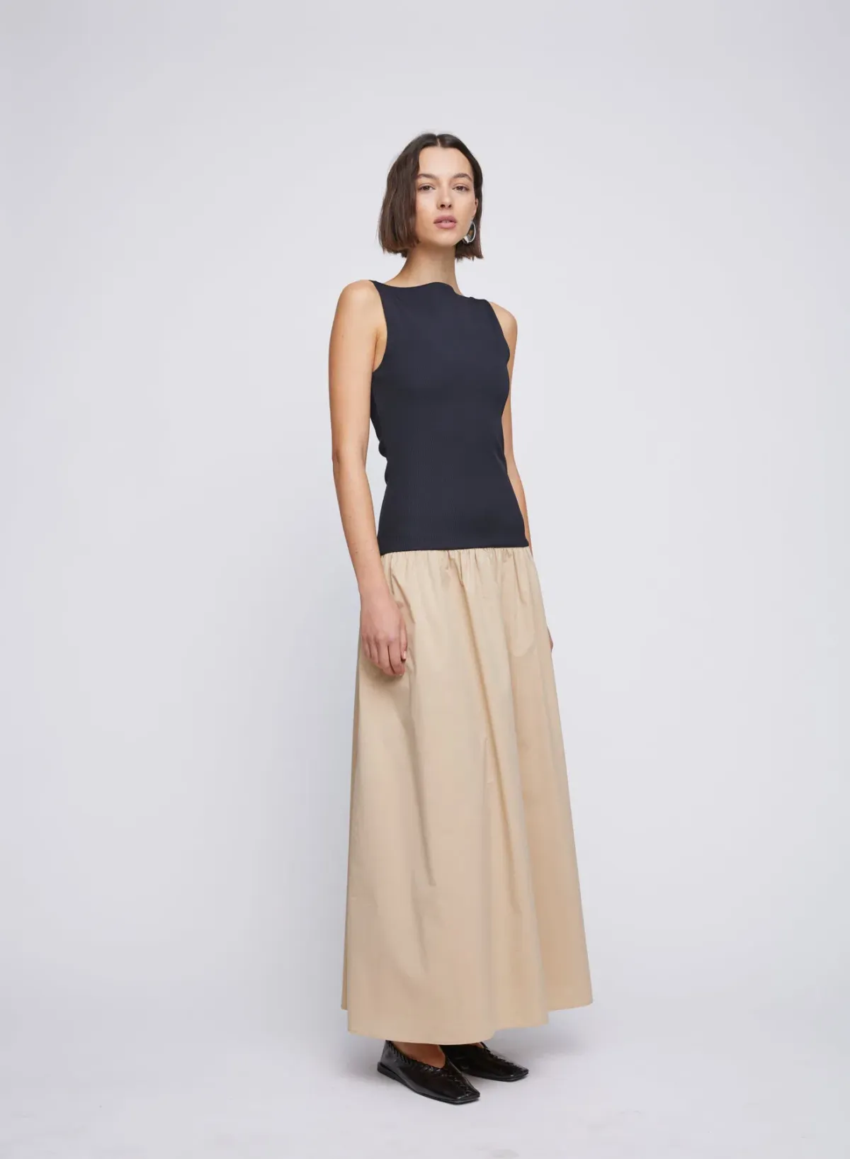Anna Quan Juliana Two Tone Dress Latte Size 8 for rent on The Volte - main image