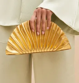 Cult Gaia Nala Mini Clutch in Gold for rent on The Volte - image 4