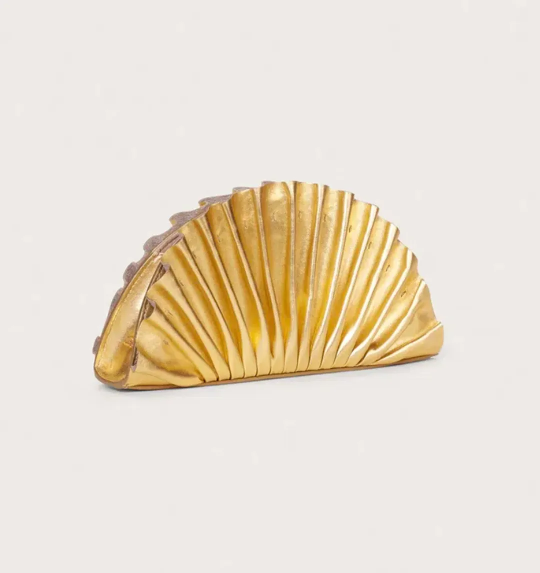 Cult Gaia Nala Mini Clutch in Gold for rent on The Volte - main image