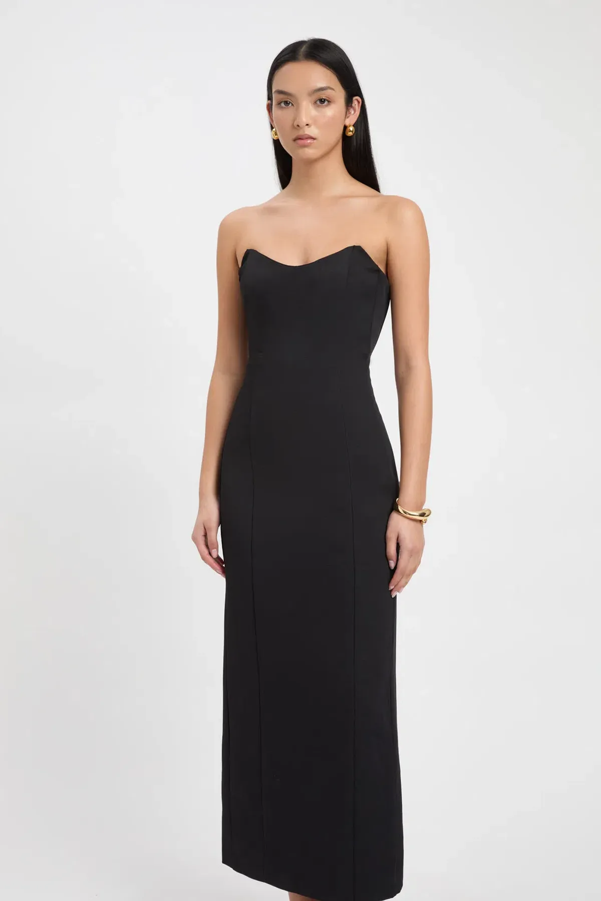 Kookai Oyster Strapless Midi Dress Black Size 34 / AU 6 - Image 2