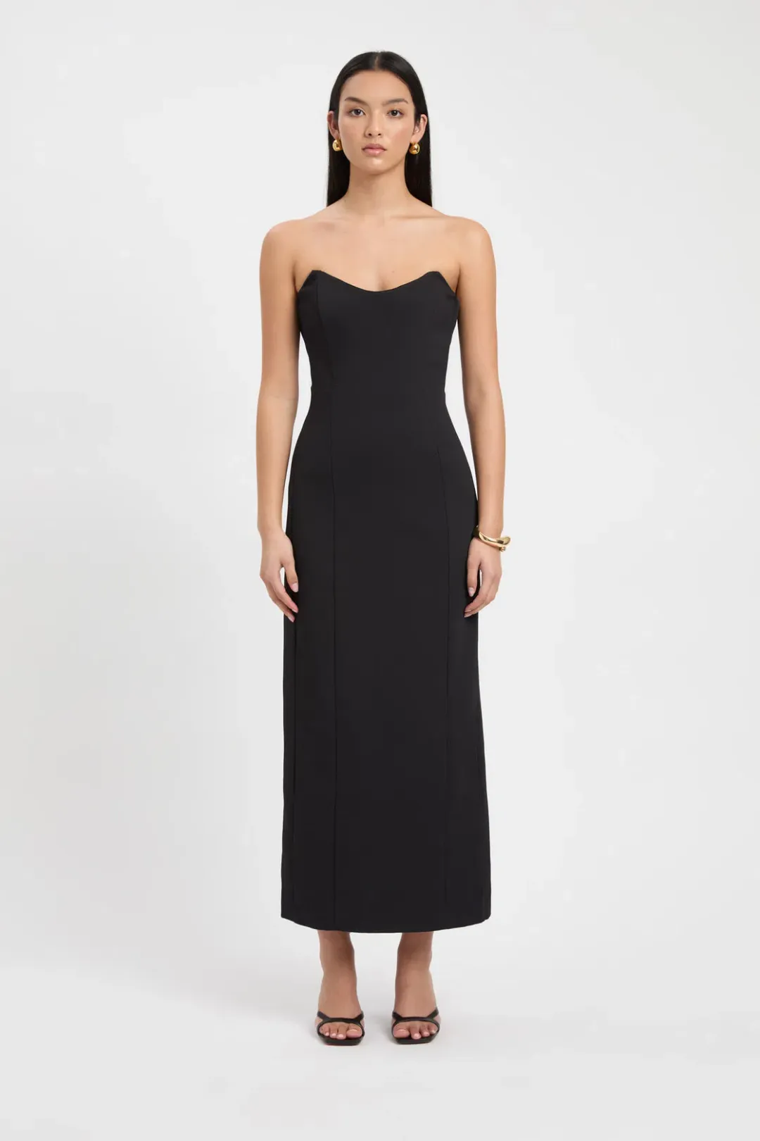 Kookai Oyster Strapless Midi Dress Black Size 34 / AU 6 for rent on The Volte - main image