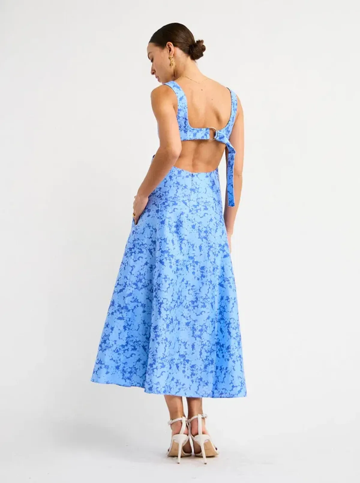 Acler Pennant Dress in Blue Iris Floral Print Size 10 - Image 3