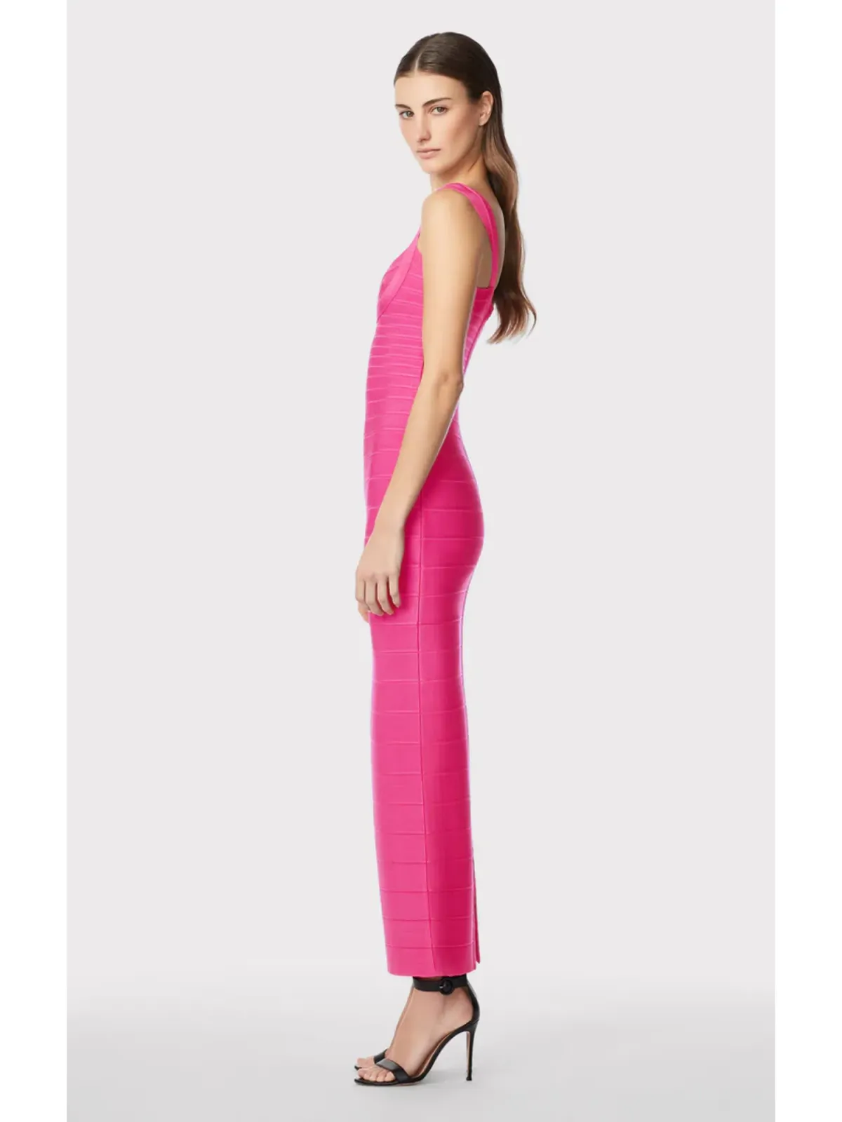 Herve Leger Fluted Bandage Gown in Pink Size Small / AU 8 - Image 2