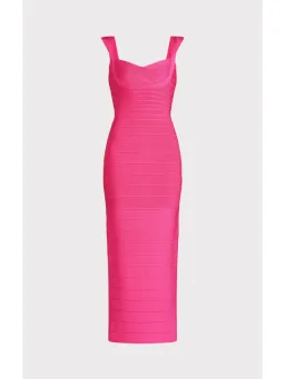 Herve Leger Fluted Bandage Gown in Pink Size Small / AU 8 for rent on The Volte - image 4