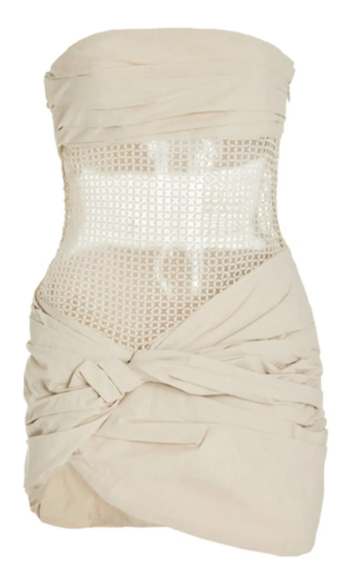 Christopher Esber Savoye Scrunch Micro Mini Dress in Cream Size AU 4 - Image 5