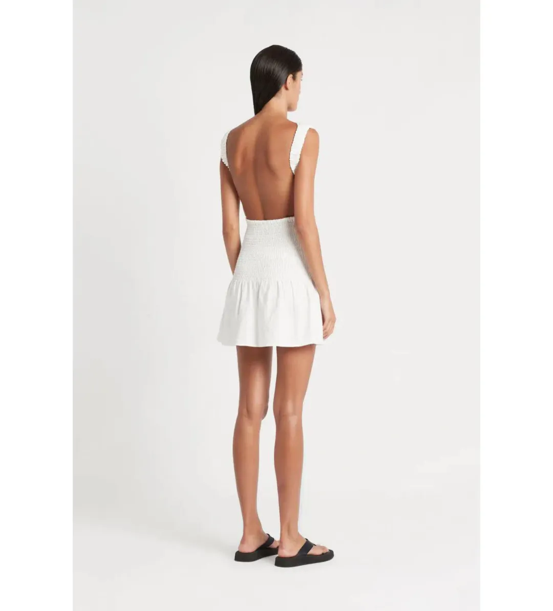 Sir the Label Lorena Open Back Mini Dress White Size AU 12 for rent on The Volte - main image