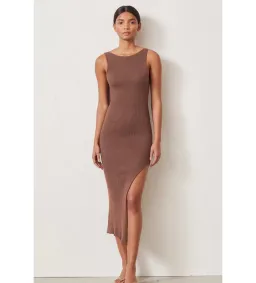 Bec & Bridge Riviera Knit Midi Dress Cedar Brown Size 10 for rent on The Volte - image 1