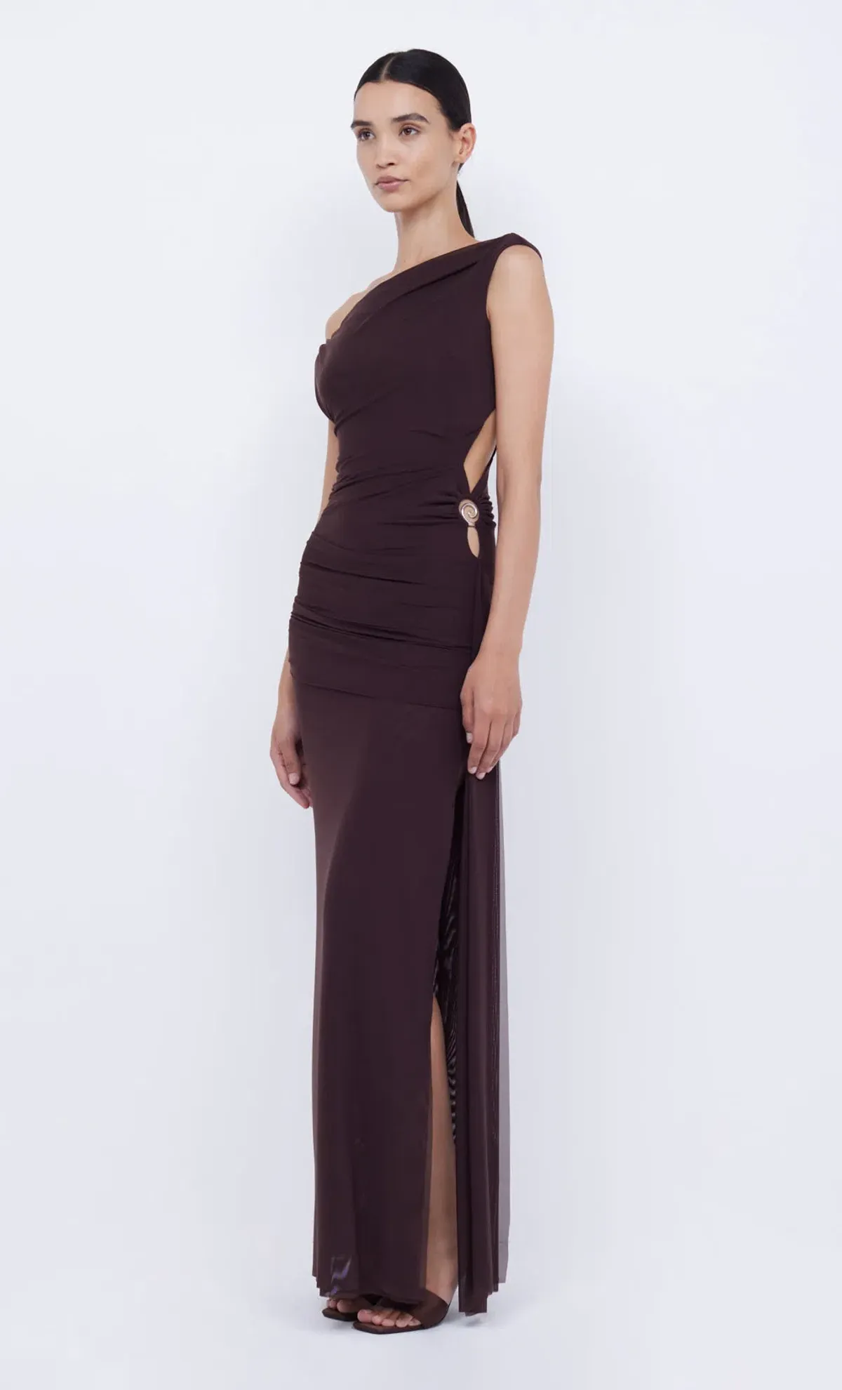 Bec & Bridge Kailani Asym Maxi Dress Chocolate Size 10 - Image 1