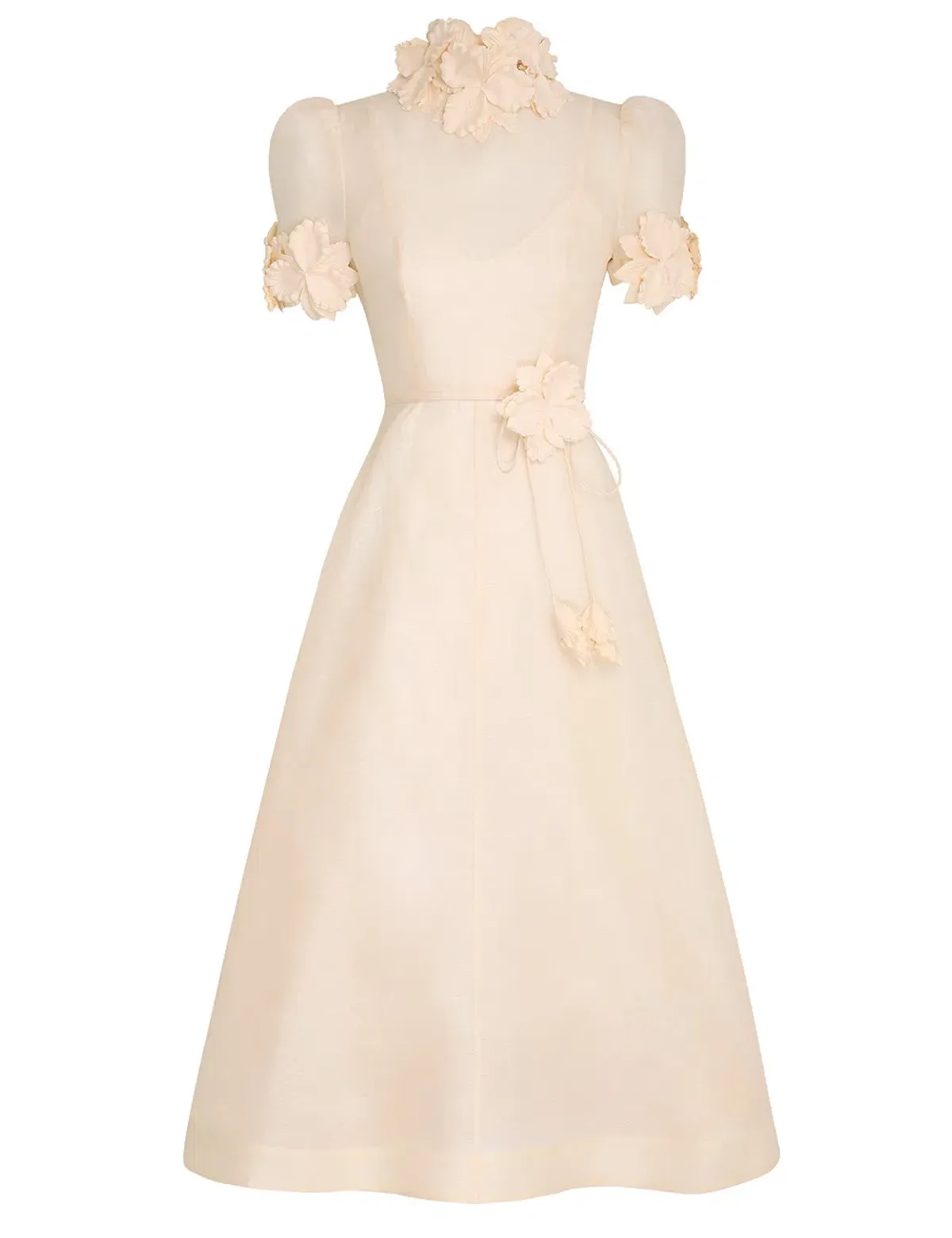 Zimmermann Luminosity Liftoff Flower Midi Dress Cream Size 0P / AU 6 - Image 5