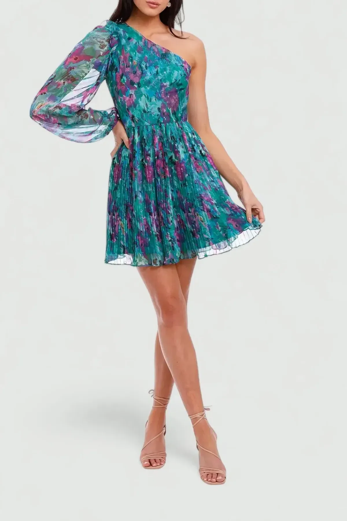 Talulah Barcelona Nights Mini Dress in Watercolour Floral Print Size 12 - Image 2