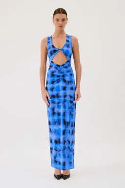 Suboo Shibori Sleeveless Reversible Twist Front Maxi Dress Blue Size S / AU 8 for rent on The Volte - image 1