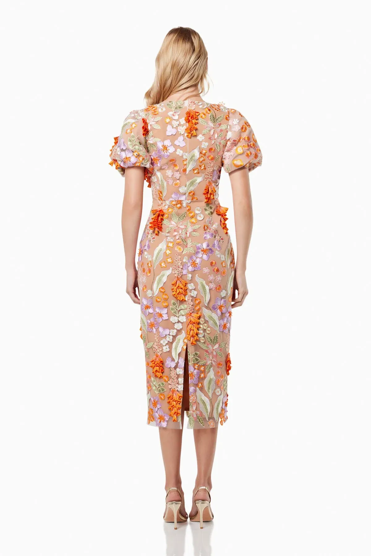 Elliatt Remix 3D Floral Midi Dress Multi Size XL / AU 14 - Image 3