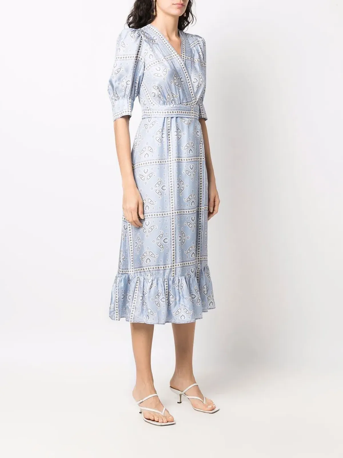 Sandro Enrika Midi Dress Sky Blue Size 6 - Image 1
