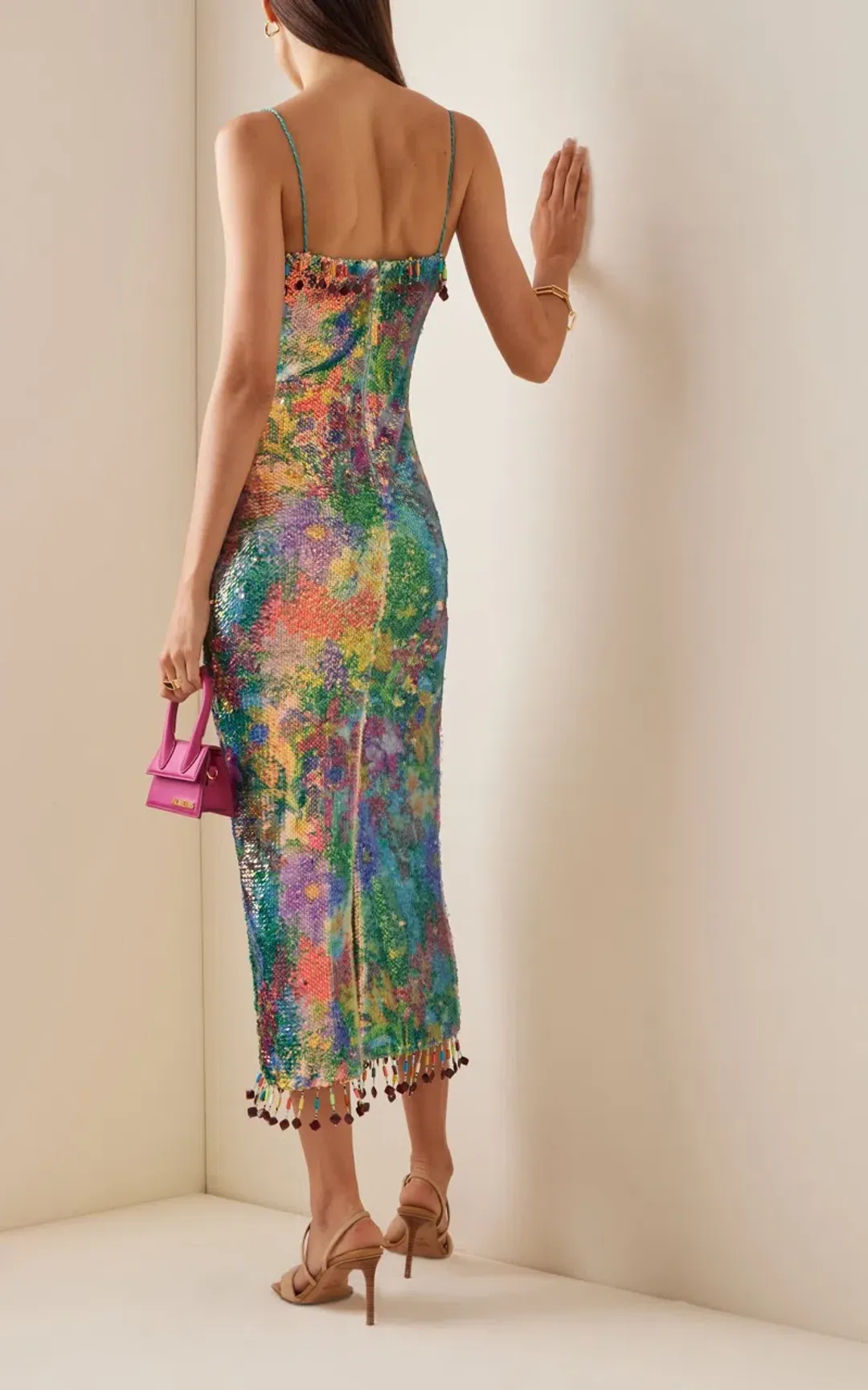 Alexis Aiya Midi Rainbow Sequin Dress in Multi Size Small / AU 8 for rent on The Volte - main image