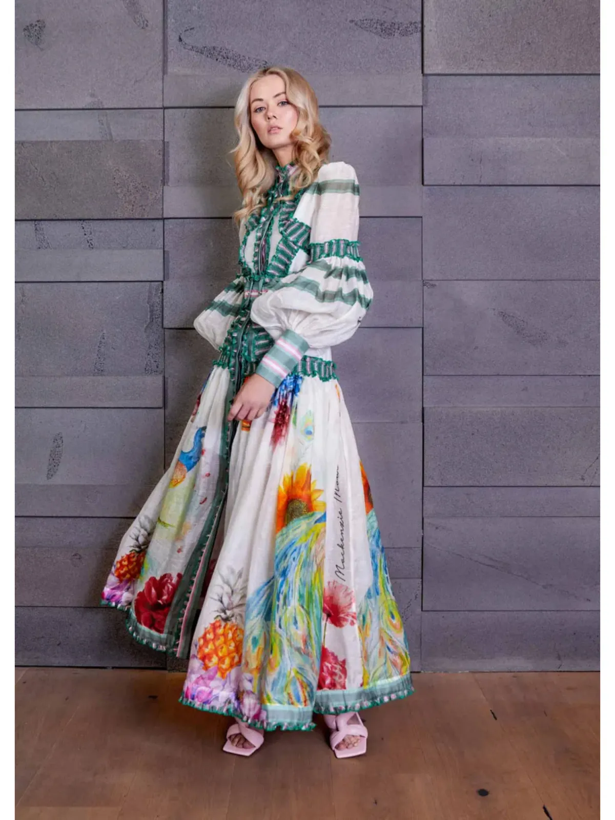 Mackenzie Mode Arabian Nights Maxi Dress in Print Size AU 6 - Image 3