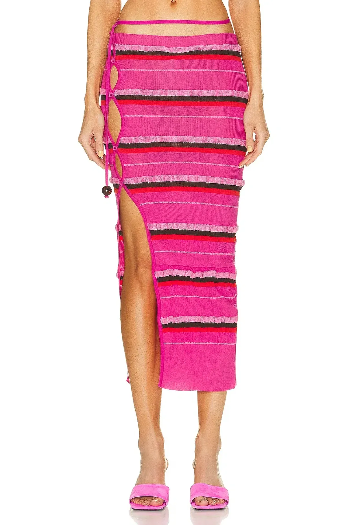 Jacquemus La Jupe Mailed Concha Dark Pink Size 8 - Image 2