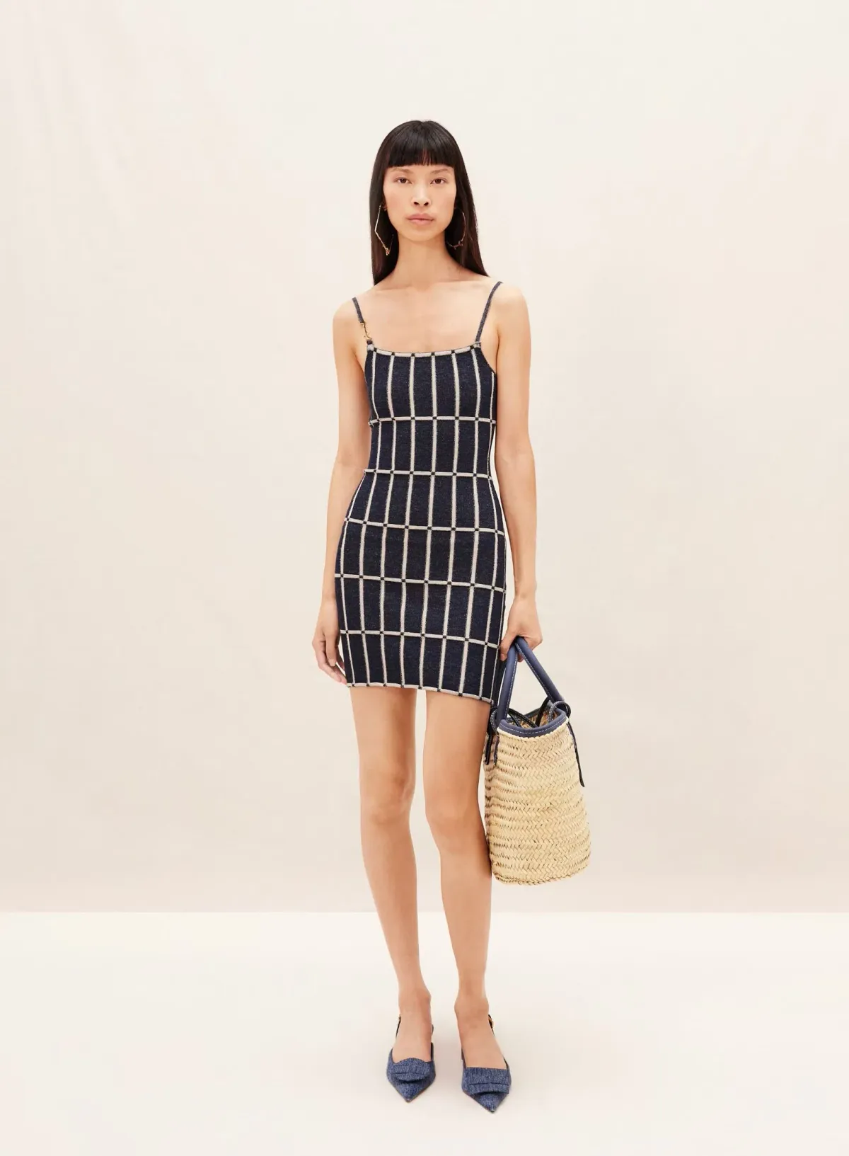 Jacquemus La Robe Maille Malha Dress Navy Size 8 - Image 1