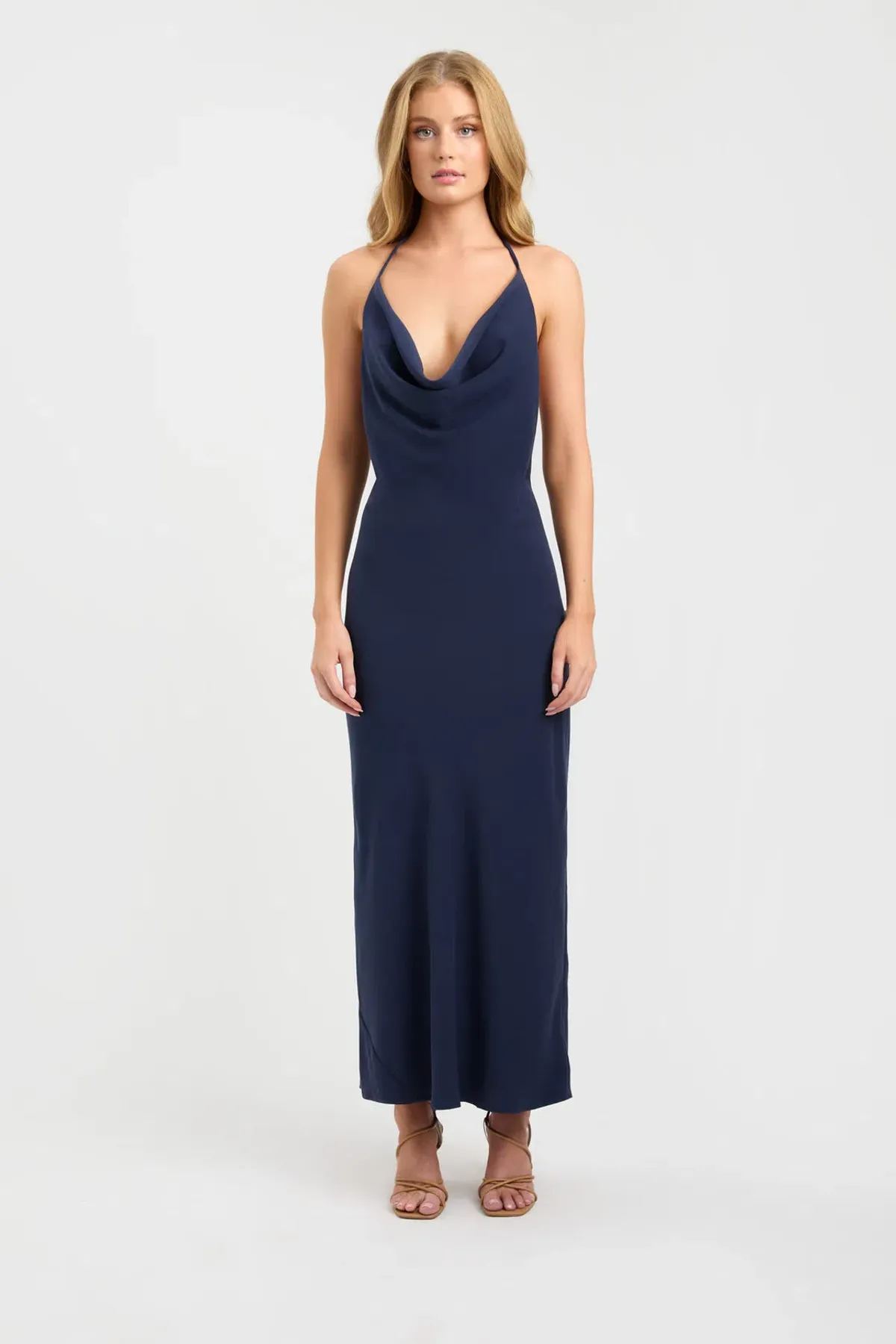 Kookaï Koko Halter Maxi Dress Ink Blue Size 10 for rent on The Volte - main image