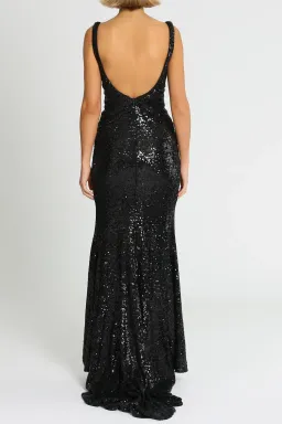 Tina Holly Annalise Sequin Gown in Black Size 8 for rent on The Volte - image 3