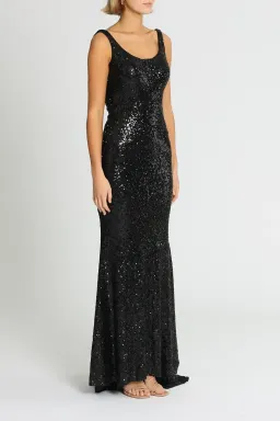 Tina Holly Annalise Sequin Gown in Black Size 8 for rent on The Volte - image 2