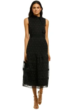 Stevie May Blackbird Midi Dress in Black Flocking Size 10 for rent on The Volte - image 4