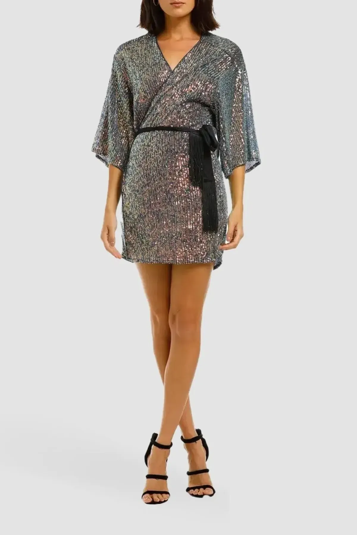 Winona Fantasia Wrap Dress in Blue Size 14 for rent on The Volte - main image