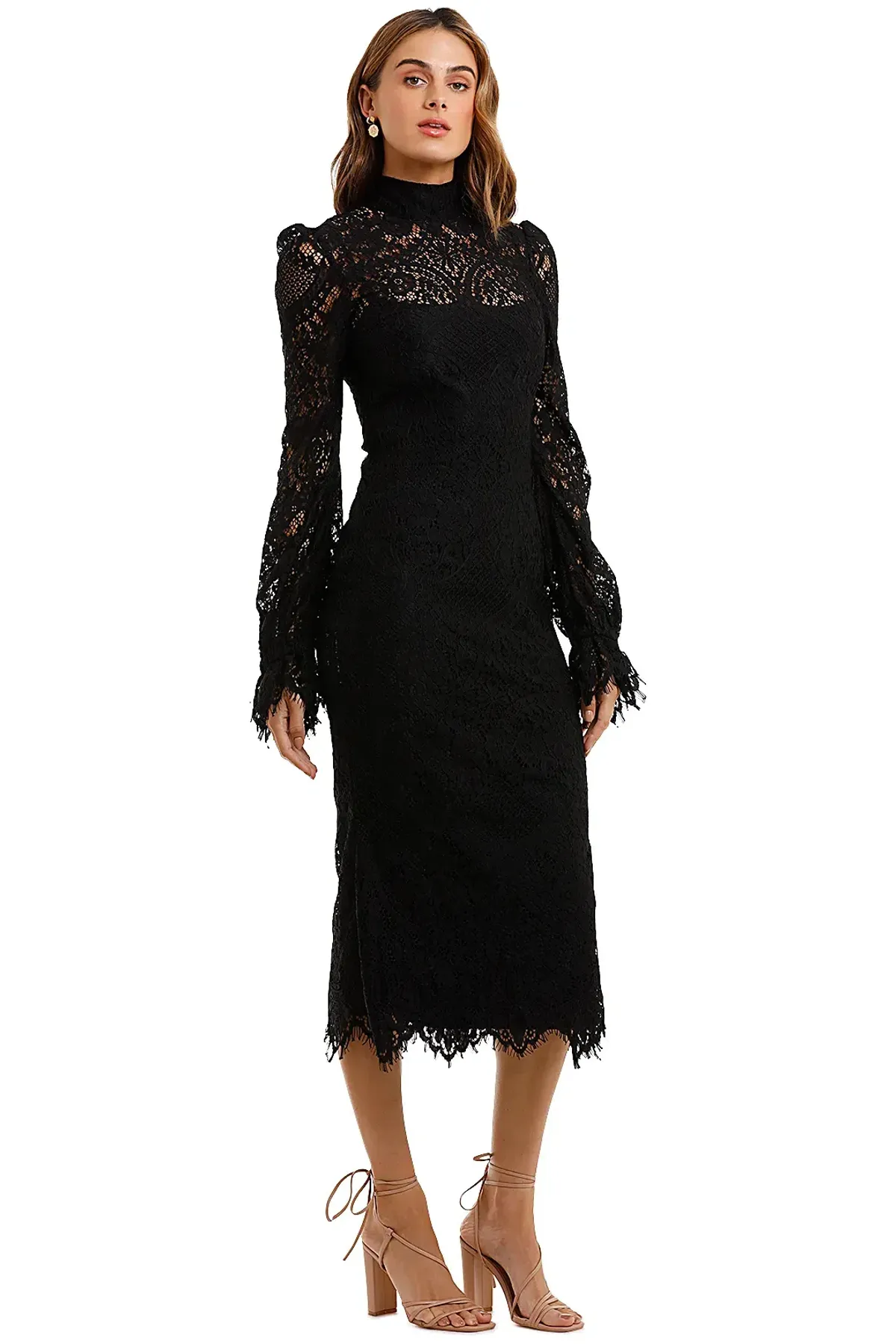 Wandering Lace Midi Dress Black Size 10 - Image 2