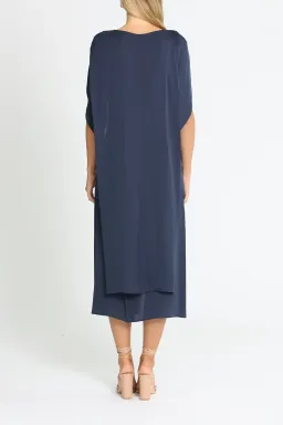 Willow Silk Midi Dress in Navy Size 10 for rent on The Volte - image 3