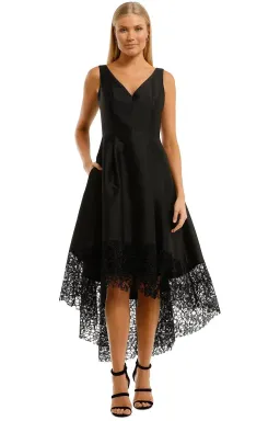 Anthea Crawford Satin Hi Lo Midi Dress in Black Size 10 for rent on The Volte - image 4