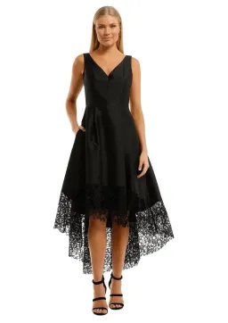 Anthea Crawford Satin Hi Lo Midi Dress in Black Size 8 for rent on The Volte - image 1