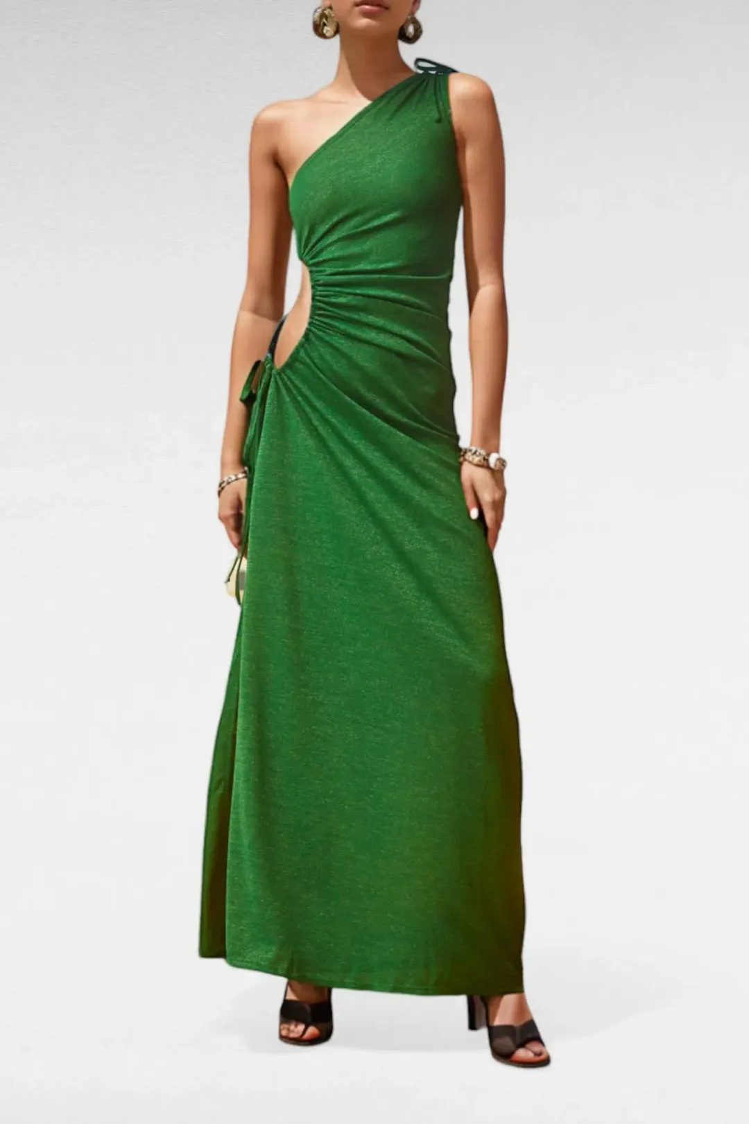 Sonya Nour Forest Shimmer Maxi Dress Green Size 8 for rent on The Volte - main image