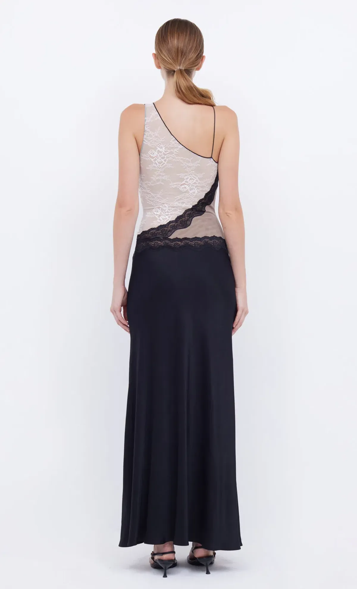 Bec & Bridge Abrielle Lace Maxi Dress Black/Taupe/Ivory Size 10 AU - Image 2