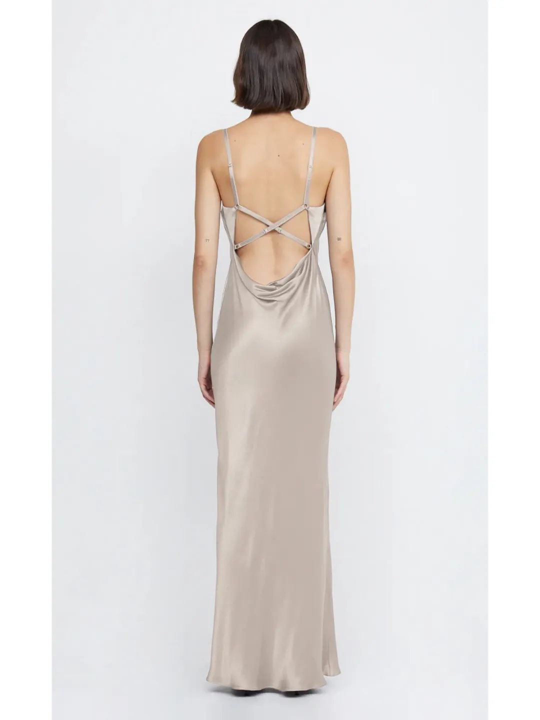 Bec & Bridge Malia Maxi Dress Smoke Taupe Size AU 10 for rent on The Volte - main image