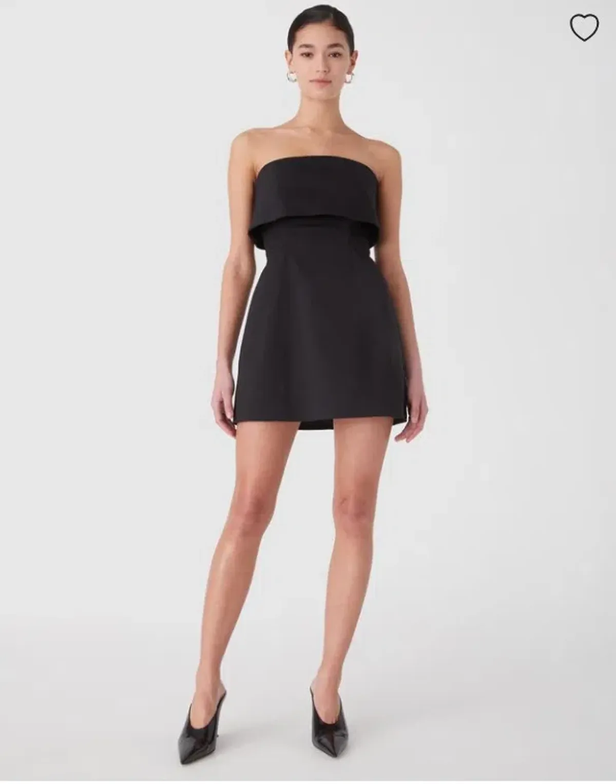 Misha Jemma Mini Fold Over Strapless Dress in Black Size 8/S - Image 2