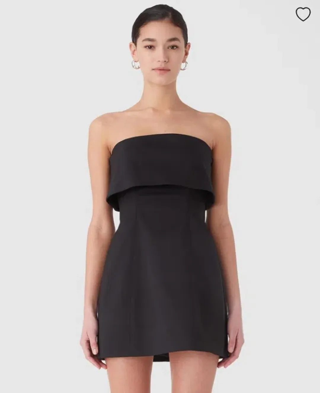 Misha Jemma Mini Fold Over Strapless Dress in Black Size 8/S for rent on The Volte - main image