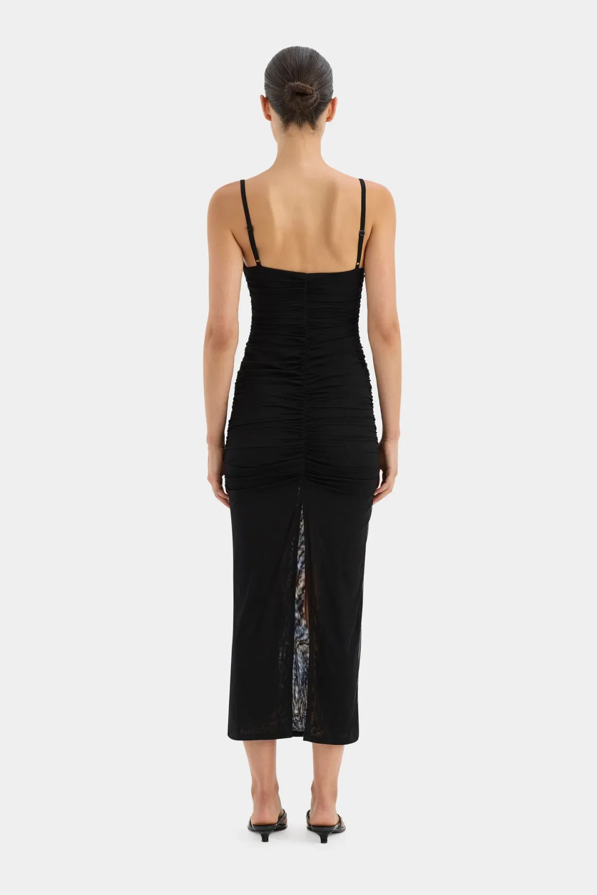 Sir the Label Jacques Gathered Midi Dress Black Size 1/Au 8 - Image 3