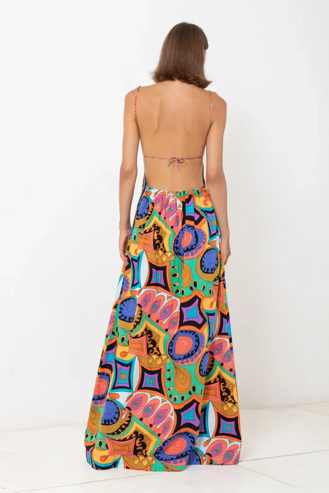SWF Boutique Murano Cut Out A Line Maxi Dress Print Size 12 for rent on The Volte - main image