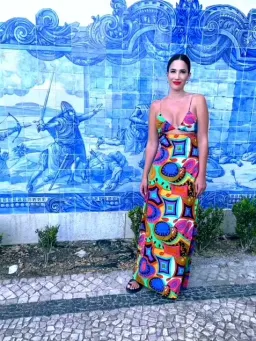 SWF Boutique Murano Cut Out A Line Maxi Dress Print Size 12 for rent on The Volte - image 5