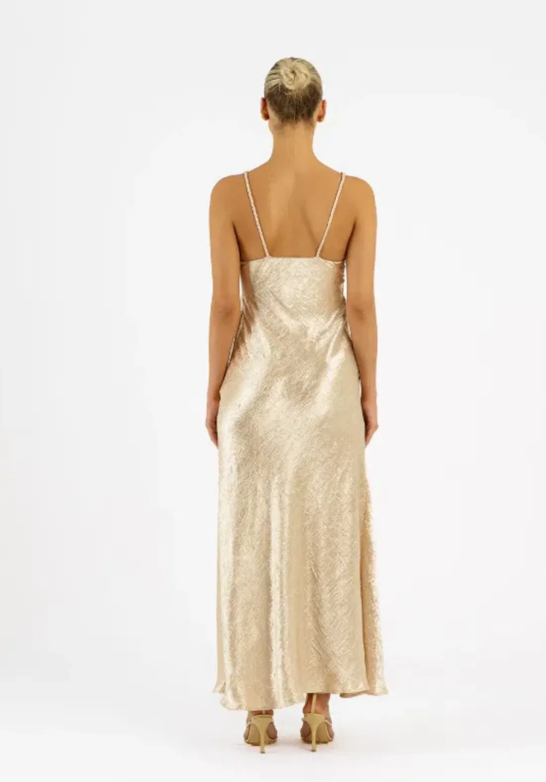 One Fell Swoop Capri Gown In Buttermilk Gold Size 12 for rent on The Volte - main image