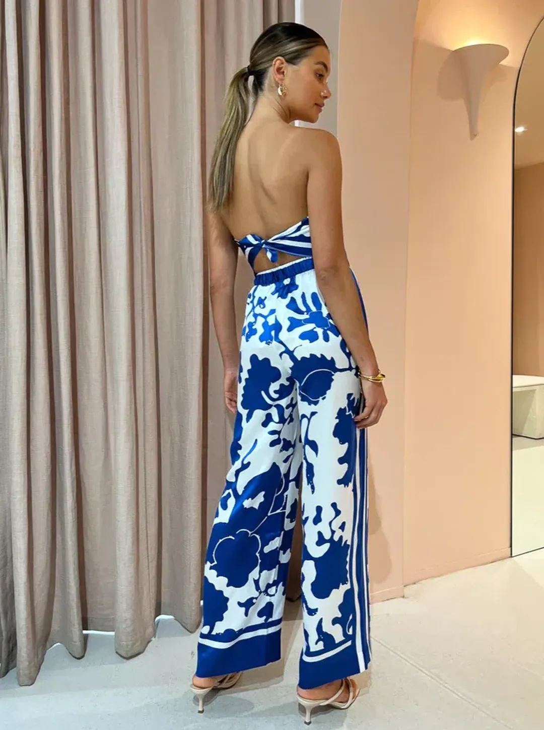 Sir The Label Esme Pant And Scarf Top Set Blue Size 8 for rent on The Volte - main image