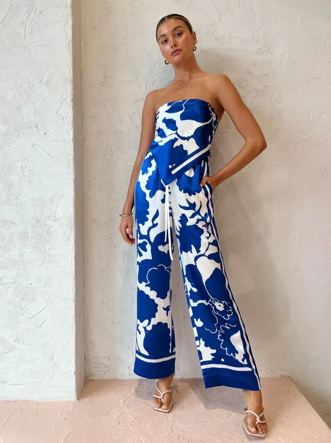 Sir The Label Esme Pant And Scarf Top Set Blue Size 8 for rent on The Volte - main image