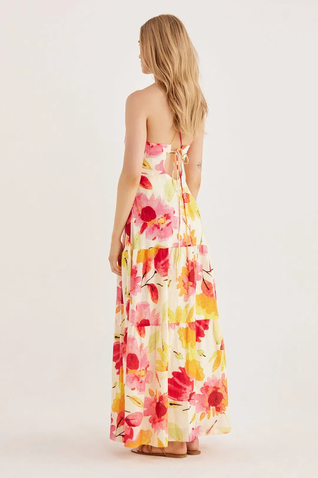 Rumer Sunshine Halter Maxi Dress Floral Size 8 for rent on The Volte - main image