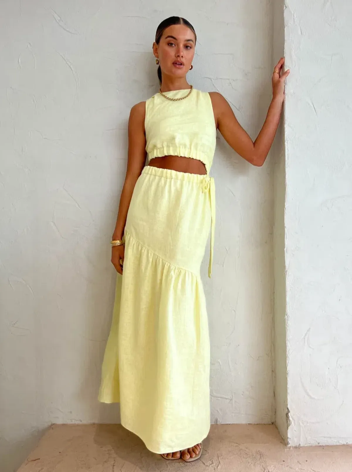 Sir The Label Francesca Dress In Butter Size 1/Au 8 - Image 1