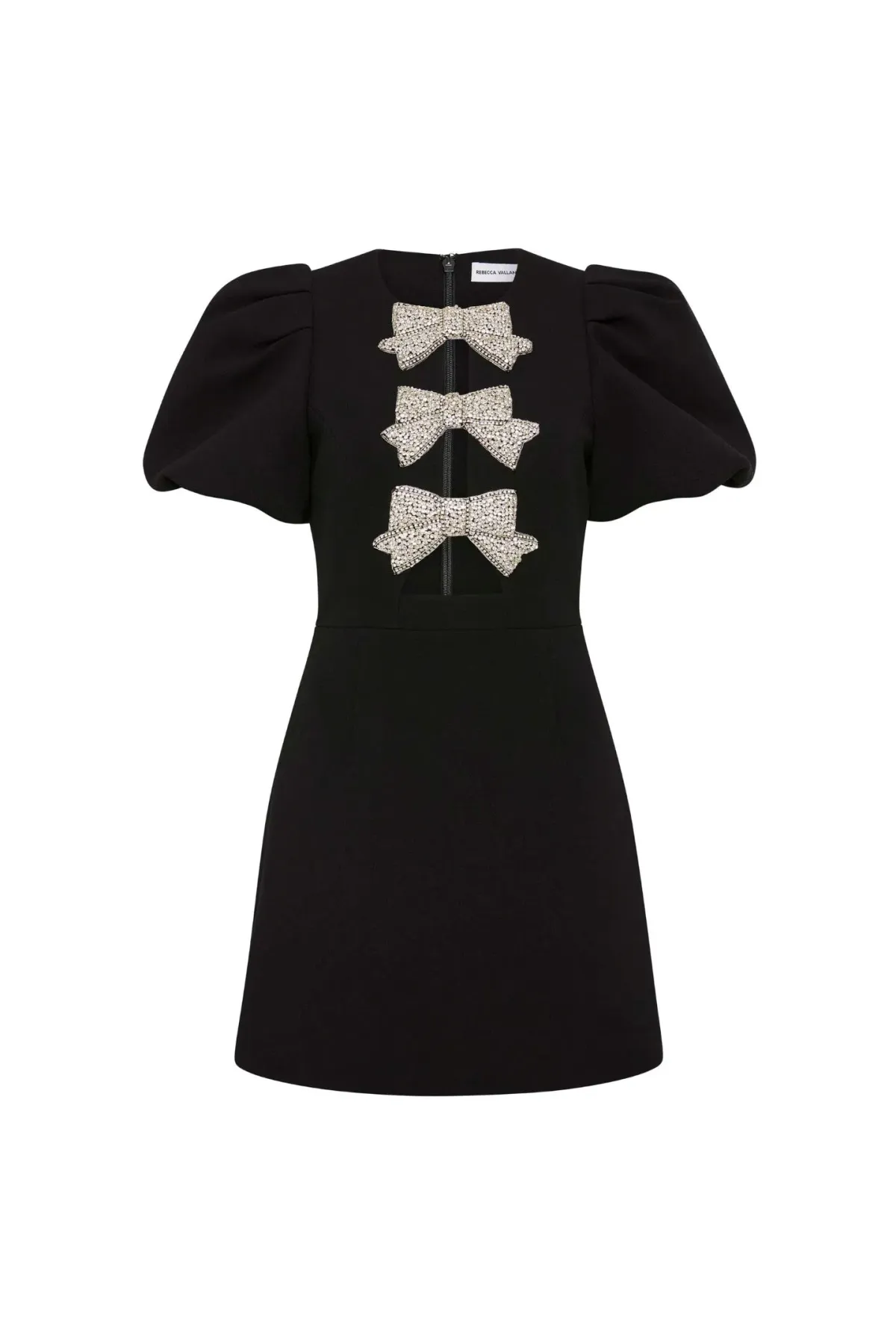 Rebecca Vallance Juliana Puff Sleeve Mini Dress Black Size 10 - Image 3