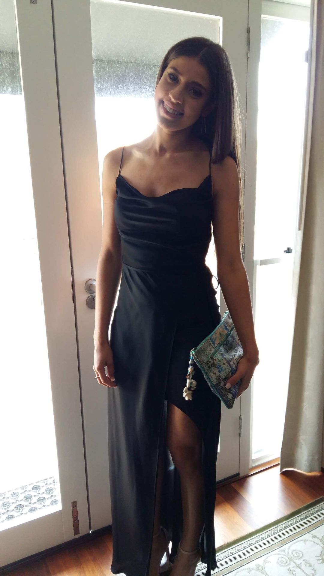 Winona Zetian Cowl Neck Maxi Dress Black 8 for rent on The Volte - main image