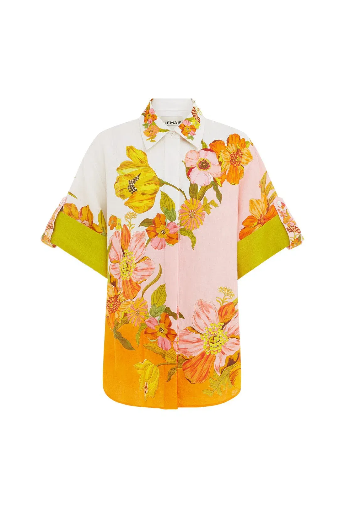 Alemais Silas Linen Shirt and Pants Set Multi Floral Size 8 for rent on The Volte - main image